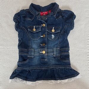 U.S. Polo Assn. Kids Blue Denim Jacket with Gold Buttons